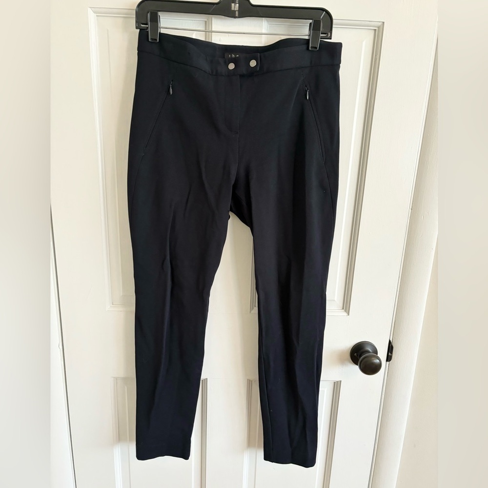 Theory adalwen ski knit trouser pants size 6 dark navy blue